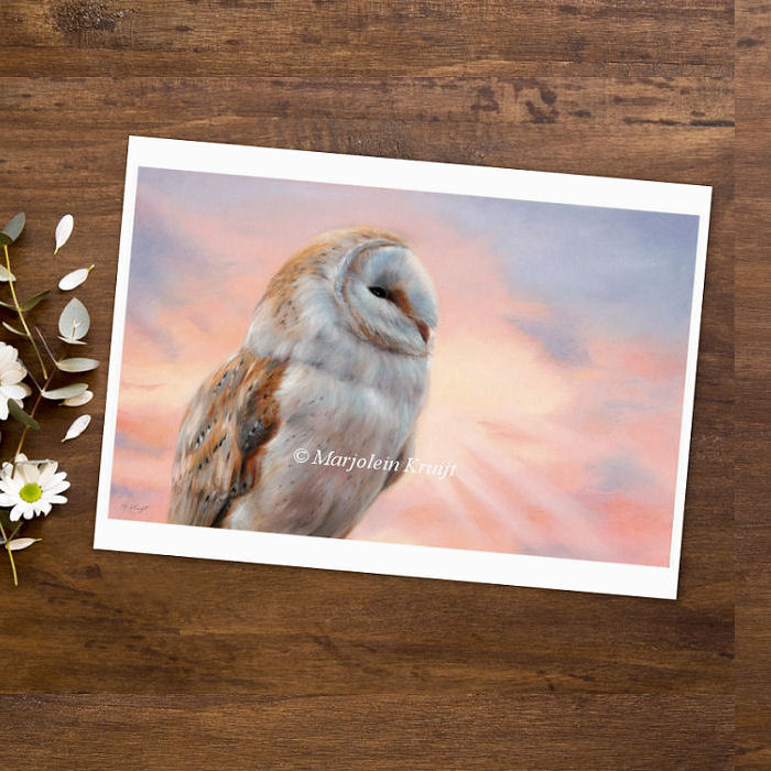 kunst oplichter zoet Art print barn owl painting reproduction [for sale]
